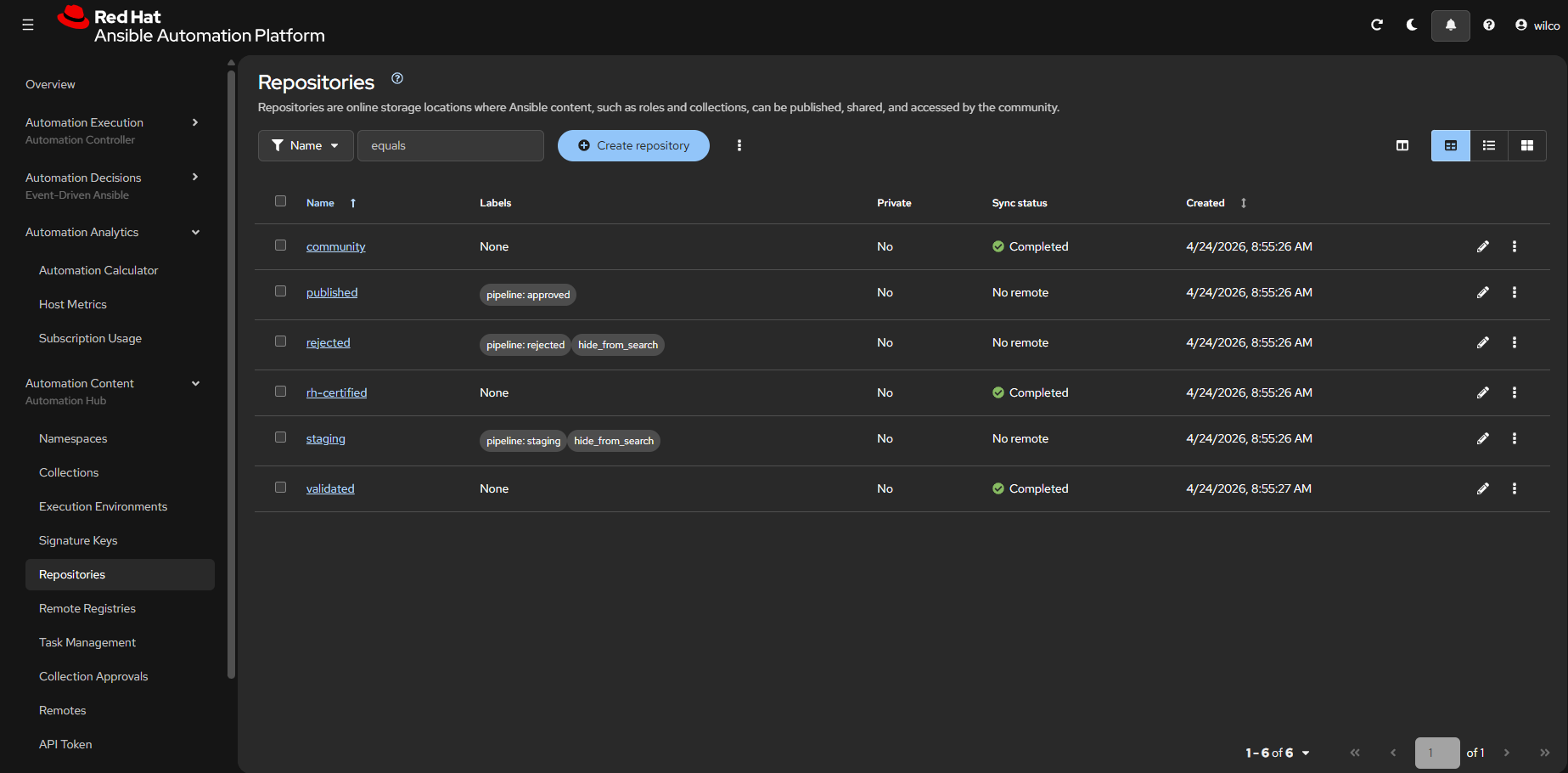 Rhaap hub repositories