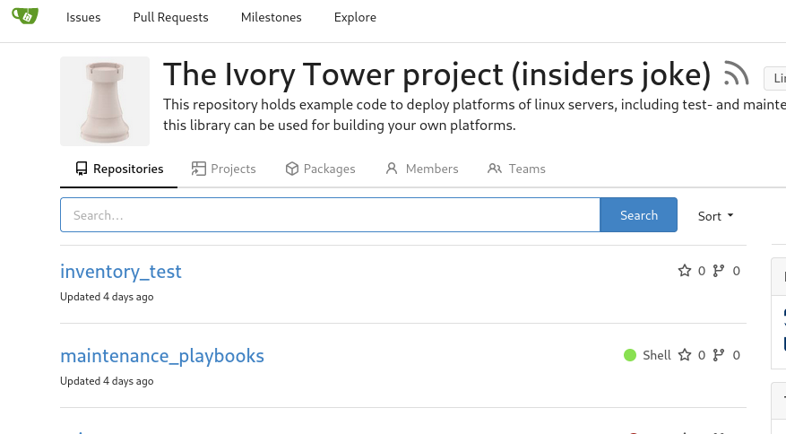 gitea browser screen